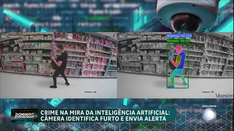 Domingo Espetacular testa inteligência artificial que identifica furtos em supermercado - RecordTV